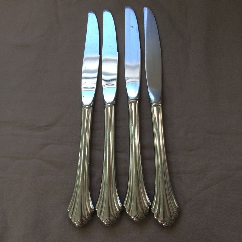 Oneida Vintage Flatware Silverware Bancroft Dinner Knives Set of 4 Stainless